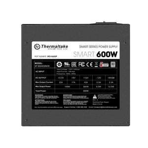 Thermaltake Smart Series 600W Power Supply SLI CrossFire Ready Continuous Power, Intel ATX12V V2.3,PCI E, EPS12V 80 PLUS Certified Active PFC, Haswell Ready (PS-SPD-0600NPCWUS-W)