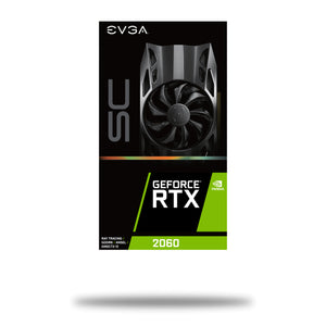 EVGA GeForce RTX 2060 Graphics card - 6GB GDDR6, PCIe 3.0 Video card, 1710 MHz Boost clock, Display port, HDMI, DVI-D (06G-P4-2062-KR)
