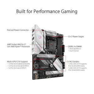 ASUS ROG STRIX B550-A Gaming Motherboard, AMD B550 Chipset, AMD AM4 Socket, 4 x DIMM, Max Memory 128GB, DDR4, ATX Form Factor, Support Windows 10 64-Bit,HDMI and Display Port