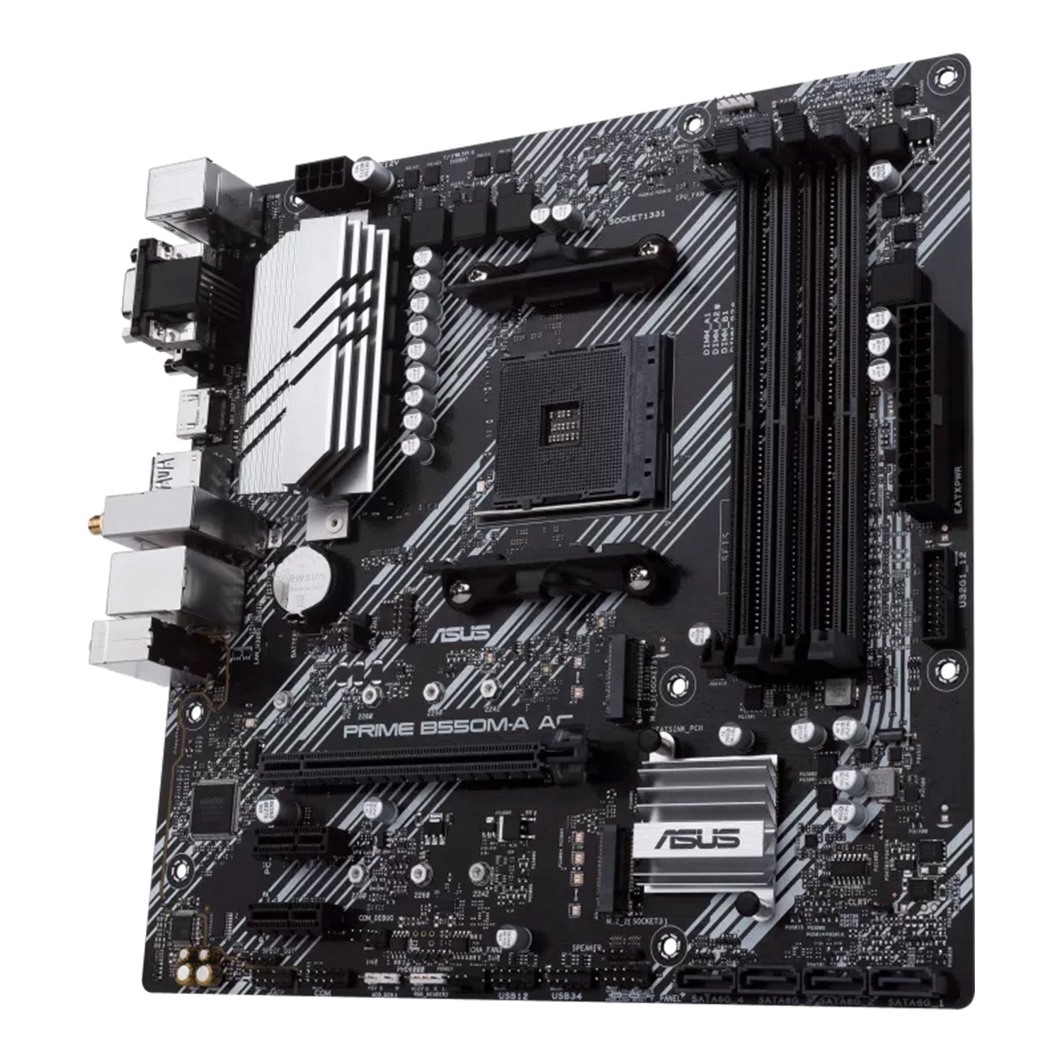 ASUS PRIME B550M-A AC Micro ATX Motherboard, AMD B550 Chipset, AM4 Socket - AMD Ryzen, upto 128GB DDR4, PCIe 4.0, dual M.2 Slot, WiFi, HDMI 2.1b/DVI/D-Sub, BIOS Flashback and Aura Sync RGB Lights Support Windows 10 - 64-Bit