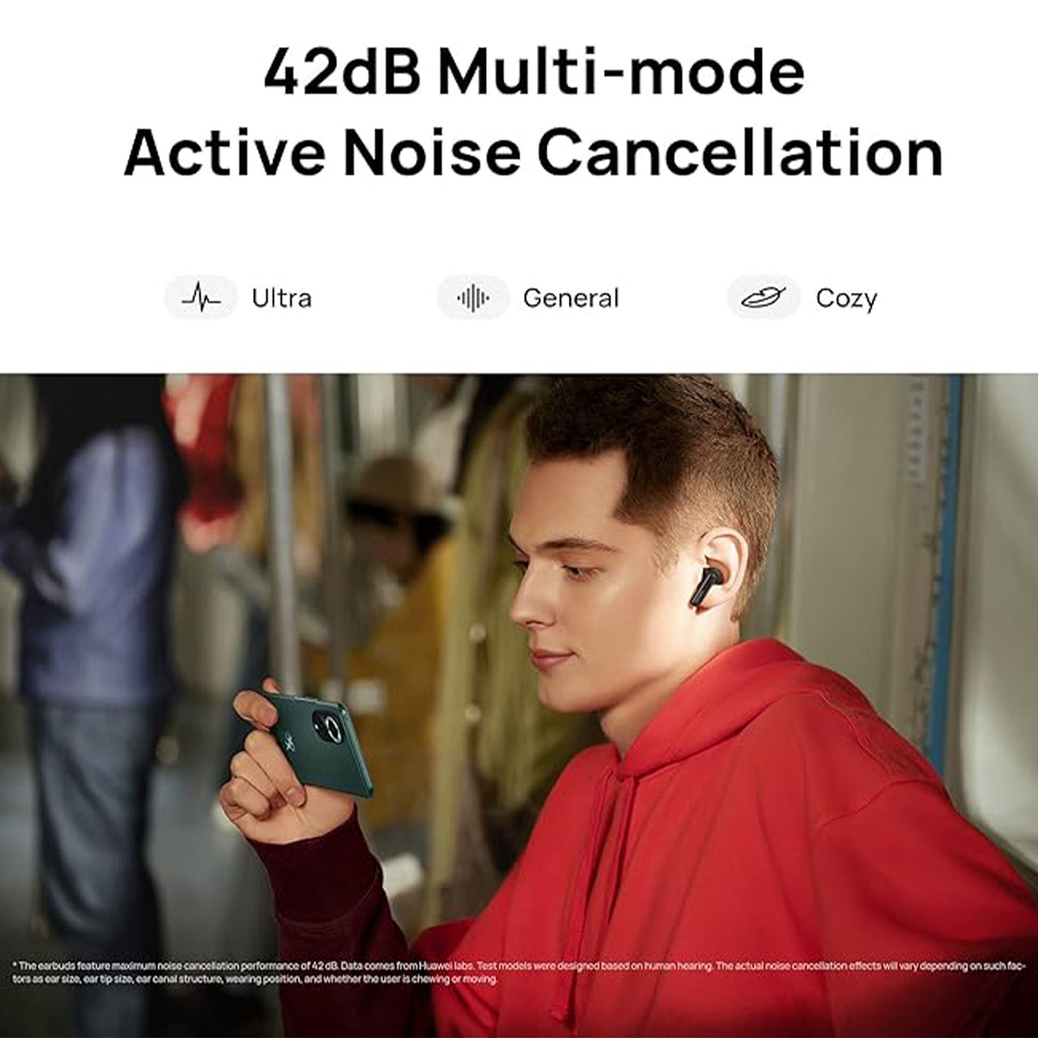 HUAWEI FreeBuds 5i Wireless Earbuds | Noise Cancelling Earphones | Long Lasting Battery Life | 10 mm dynamic driver | Bluetooth 5.2 | Water Resistant in-Ear Headphones - Nebula Black (55036653)