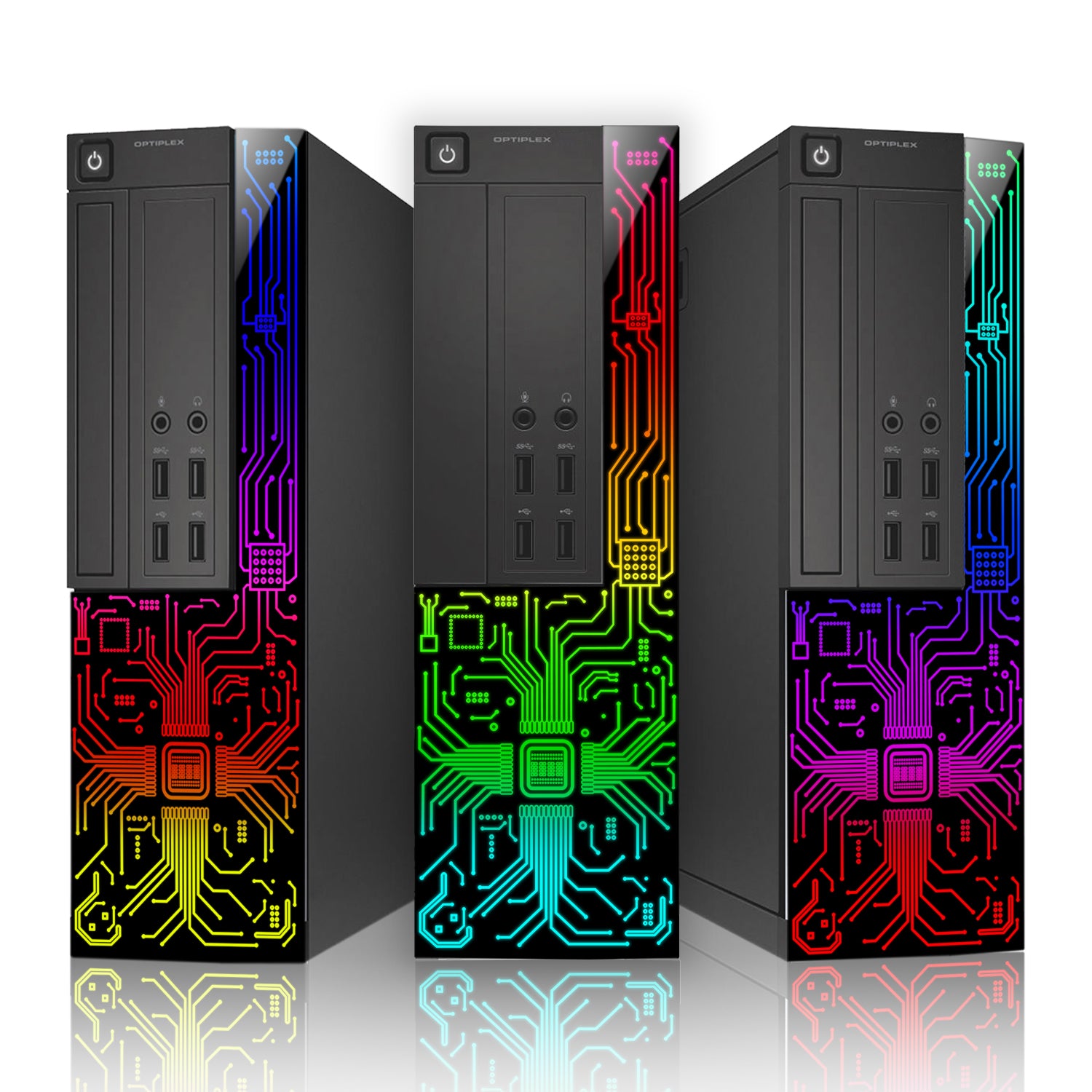Desktop Monitor Combo - Dell OptiPlex Desktop Customized RGB Lights Computer with 22/24 Inch Monitor, Intel i5 Quad-Core Processor, 8GB RAM, 256 -1TB SSD, Wi-Fi, Windows 10 - Refurbished