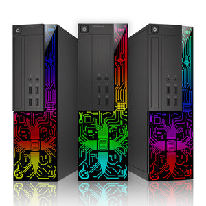 Desktop Monitor Combo - Dell OptiPlex Desktop Customized RGB Lights Computer with 22/24 Inch Monitor, Intel i5 Quad-Core Processor, 8GB RAM, 256 -1TB SSD, Wi-Fi, Windows 10 - Refurbished
