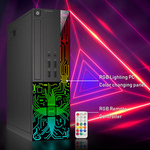 Desktop Monitor Combo - Dell OptiPlex Desktop Customized RGB Lights Computer with 22/24 Inch Monitor, Intel i5 Quad-Core Processor, 8GB RAM, 256 -1TB SSD, Wi-Fi, Windows 10 - Refurbished