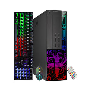 Dell OptiPlex Gaming Desktop Computer with Customized RGB Lights Intel i7 Quad-Core Processor 16GB RAM 512GB -1TB SSD Win 10 Pro WIFI, Gaming PC Keyboard & Mouse - Refurbished