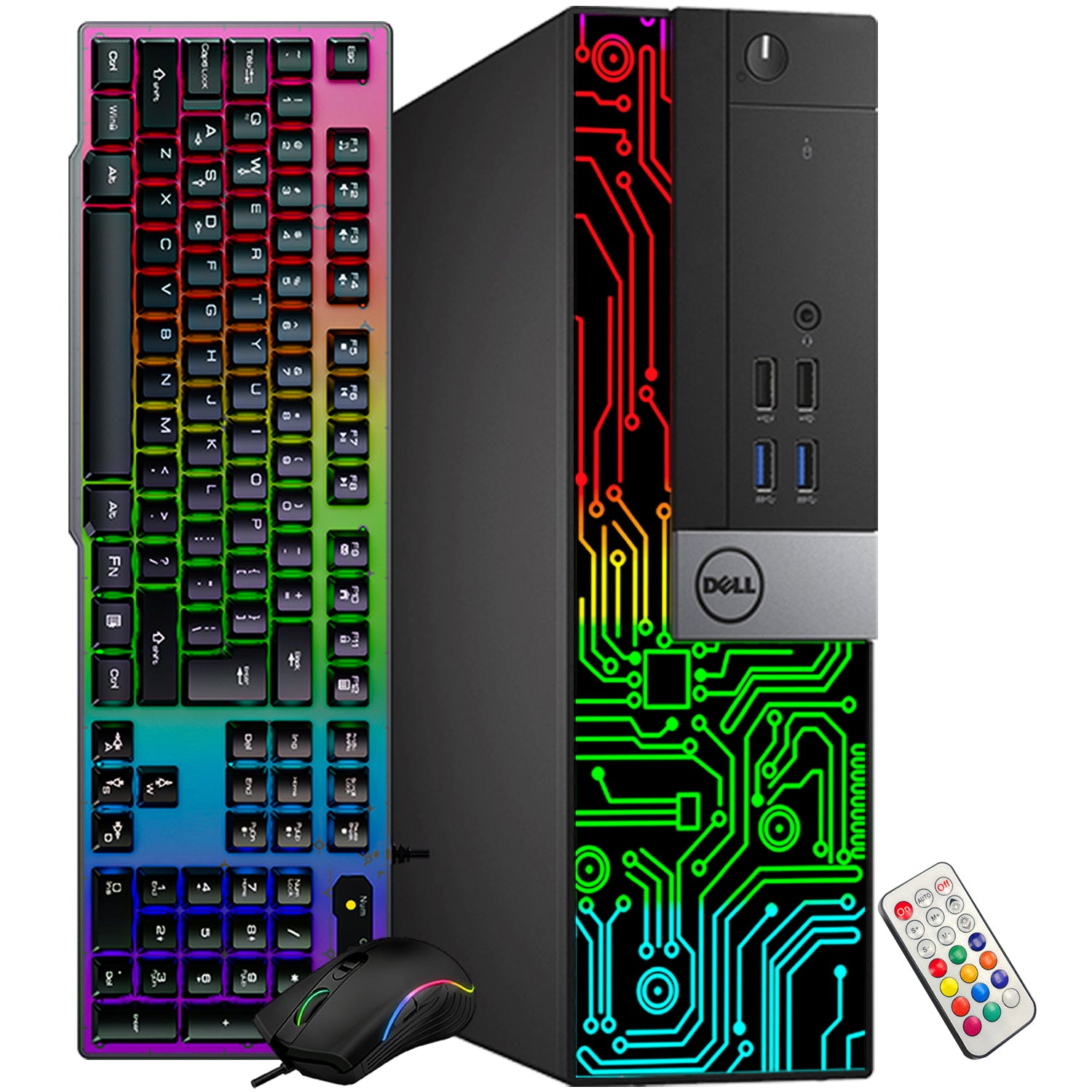 Dell OptiPlex 5060 RGB Desktop Computer - R5 340X / R5 430 / GT 730 | Intel i5-8500 Six Core (4.1GHz Turbo) | 16GB DDR4 RAM | 512GB SSD | WiFi + Bluetooth | Windows 11 Pro - Refurbished
