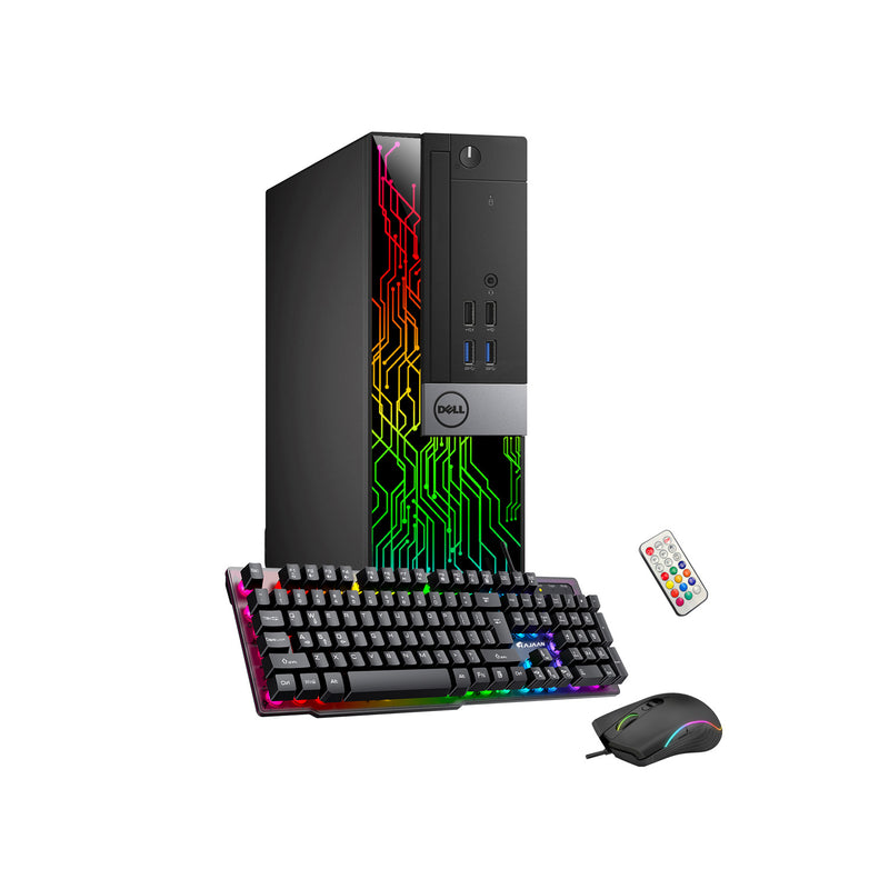 Dell Optiplex RGB Desktop Computer PC, Intel Hexa-Core i5-8500 up to 4.10 GHz, 16GB DDR4 RAM, 1 TB NVMe SSD, Dual Monitor Support, Windows 11 Pro, WiFi +Bluetooth  - Refurbished