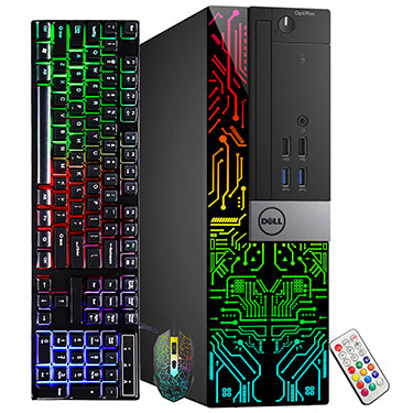 Dell OptiPlex 5060 RGB Desktop Computer - R5 340X / R5 430 / GT 730 | Intel i5-8500 Six Core (4.1GHz Turbo) | 16GB DDR4 RAM | 512GB SSD | WiFi + Bluetooth | Windows 11 Pro - Refurbished