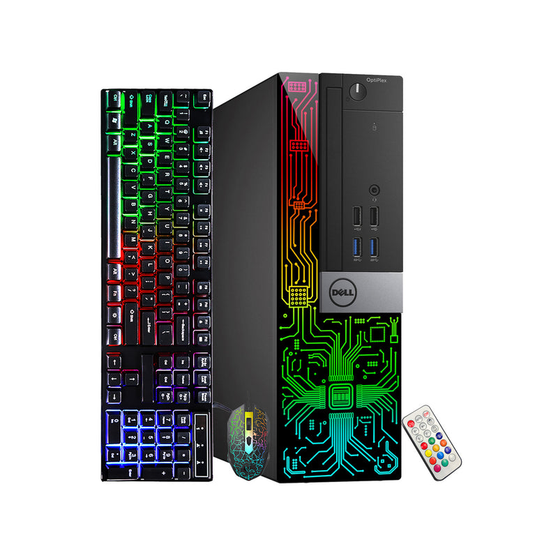 Dell Optiplex RGB Desktop Computer PC, Intel Hexa-Core i5-8500 up to 4.10 GHz, 32GB DDR4 RAM, 1TB NVMe SSD, Dual Monitor Support, Windows 11 Pro, WiFi + Bluetooth - Refurbished
