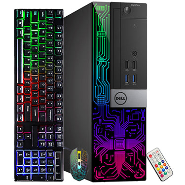 Dell OptiPlex 5060 RGB Desktop Computer - Intel i5-8500 Six Core (4.1GHz Turbo) | 32GB DDR4 RAM | 1TB /2TB SSD | GT 730/ 1030/ RX 550 WiFi + Bluetooth | Windows 11 Pro - Refurbished