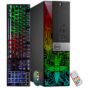 Dell OptiPlex 5060 RGB Desktop Computer - Intel i5-8500 Six Core (4.1GHz Turbo) | 32GB DDR4 RAM | 1TB /2TB SSD | GT 730/ 1030/ RX 550 WiFi + Bluetooth | Windows 11 Pro - Refurbished