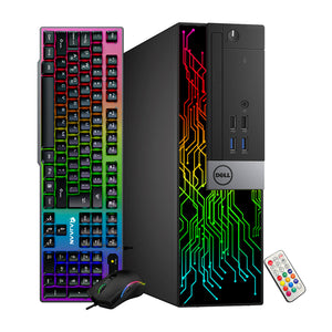 Dell OptiPlex 5060 RGB Desktop Computer - R5 340X / R5 430 / GT 730 | Intel i5-8500 Six Core (4.1GHz Turbo) | 16GB DDR4 RAM | 512GB SSD | WiFi + Bluetooth | Windows 11 Pro - Refurbished
