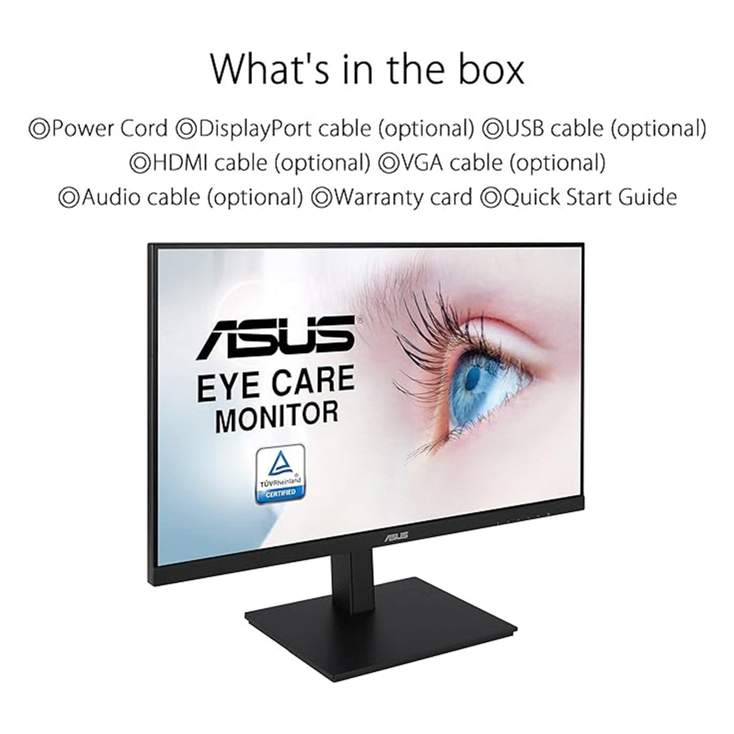 ASUS 24" Inch IPS Full HD(1920 x 1080) monitor 75Hz Refresh Rate Adaptive-Sync, Flicker Free, Speakers, VESA, HDMI, DisplayPort, VGA, Height Adjustable (VA24DQSB)