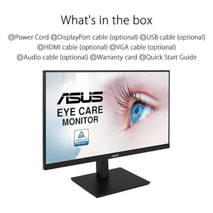 ASUS 24" Inch IPS Full HD(1920 x 1080) monitor 75Hz Refresh Rate Adaptive-Sync, Flicker Free, Speakers, VESA, HDMI, DisplayPort, VGA, Height Adjustable (VA24DQSB)