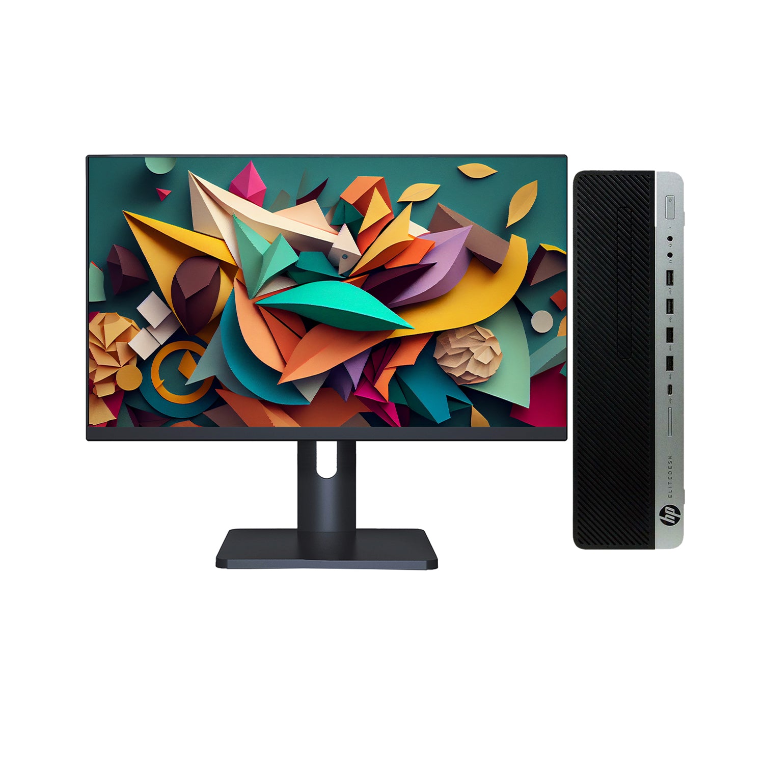 HP ProDesk SFF Desktop Computer with 24 - 27 inch Flat Screen Monitor HDMI - Intel Core i7-8700 Processor 3.20 GHz |8GB - 32GB DDR4 RAM| 256GB - 2TB SSD| Windows 11 Professional WIFI