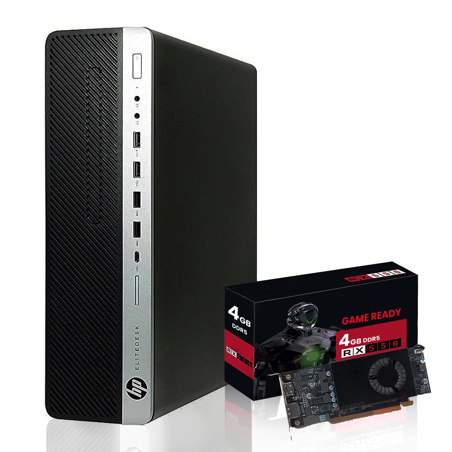 HP ProDesk SFF Desktop Computer with AMD RX 550 - GeForce GT 1030 HDMI - Intel Core i7 - 8700 Processor 3.20 GHz | 8GB - 32GB DDR4 RAM| 256GB - 2TB SSD| Windows 11 Professional WIFI