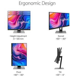 ASUS ProArt Display 24" Inch WUXGA (1920 x 1200) 75Hz Professional Monitor | 100% sRGB, Eye Care, Anti-glare | Tilt Pivot Swivel Height Adjustable Wall Mountable | DisplayPort HDMI VGA (PA248QV)