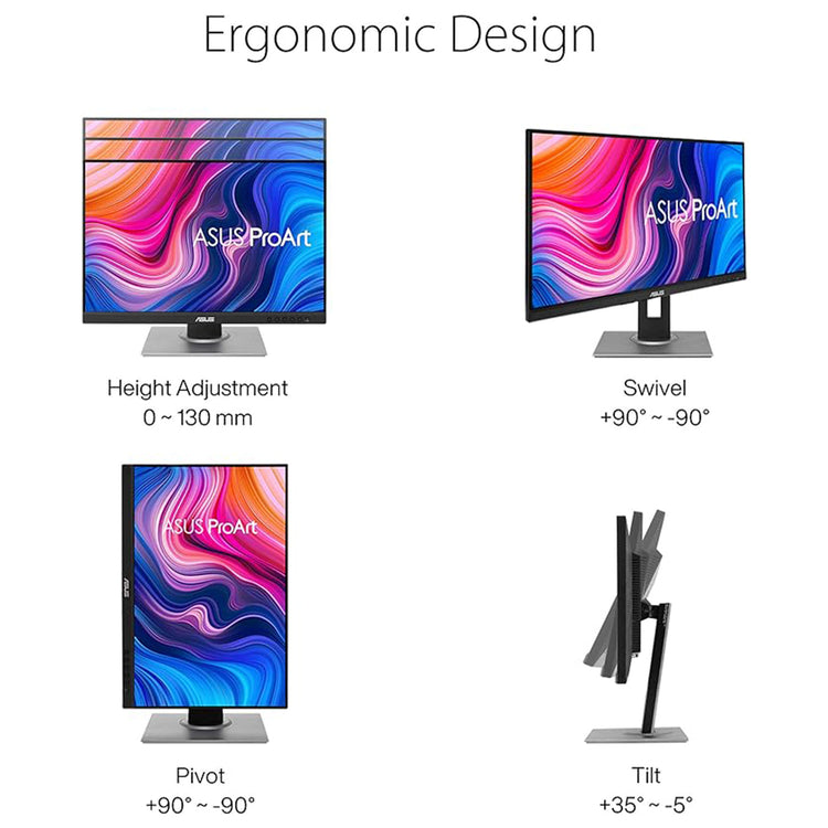 ASUS ProArt Display 24" Inch WUXGA (1920 x 1200) 75Hz Professional Monitor | 100% sRGB, Eye Care, Anti-glare | Tilt Pivot Swivel Height Adjustable Wall Mountable | DisplayPort HDMI VGA (PA248QV)