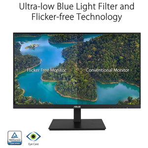 ASUS 24" Inch IPS Full HD(1920 x 1080) monitor 75Hz Refresh Rate Adaptive-Sync, Flicker Free, Speakers, VESA, HDMI, DisplayPort, VGA, Height Adjustable (VA24DQSB)