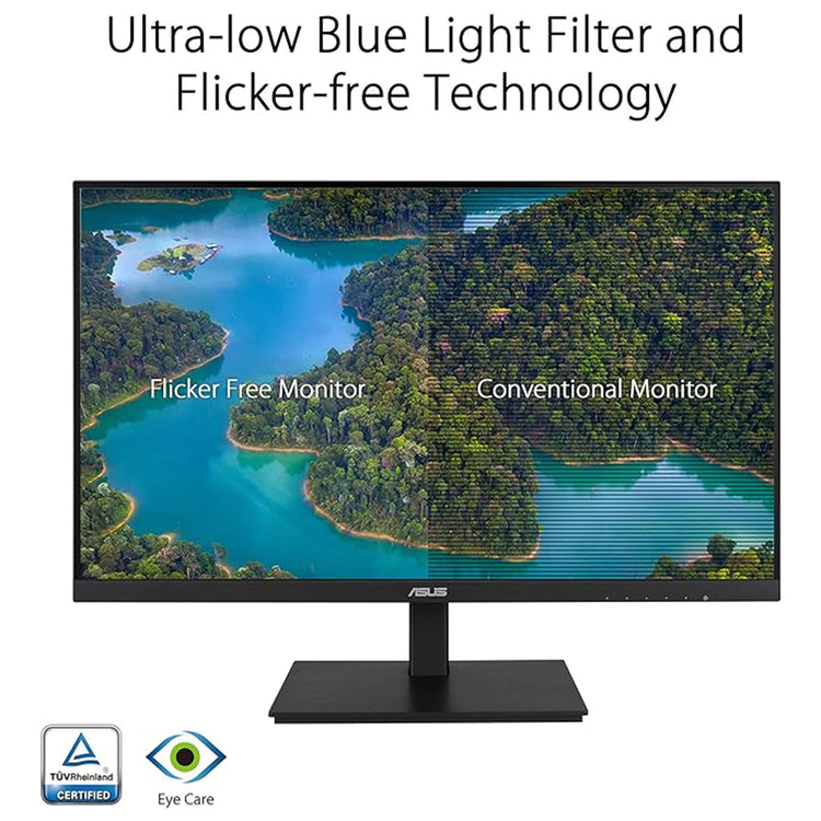ASUS 24" Inch IPS Full HD(1920 x 1080) monitor 75Hz Refresh Rate Adaptive-Sync, Flicker Free, Speakers, VESA, HDMI, DisplayPort, VGA, Height Adjustable (VA24DQSB)