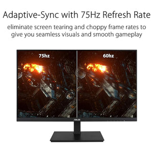 ASUS 24" Inch IPS Full HD(1920 x 1080) monitor 75Hz Refresh Rate Adaptive-Sync, Flicker Free, Speakers, VESA, HDMI, DisplayPort, VGA, Height Adjustable (VA24DQSB)