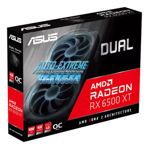 ASUS Dual Radeon RX 6500 XT Graphics Card - 4GB GDDR6, PCI Express 4.0 Video Card, Display Port 1.4a, HDMI 2.1 (Radeon RX 6500 XT OC Edition)