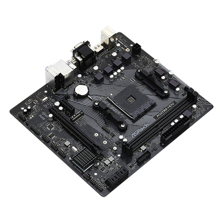 ASRock A520M-HDV AMD AM4 micro ATX motherboard with DDR4 4600MHz, Ultra M.2, USB 3.2 Gen 2 ports, SATA 6 Gbps