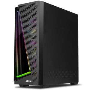 AQVIN Gaming PC Tower Desktop Computer Combo, Intel Core i7 up to 4.60 GHz, 32GB DDR4 RAM, 1TB - 2TB SSD, RX 580, GTX 1660s, RTX 3050, RTX 3060, Windows 11 Pro, WIFI - 27 inch Curved Gaming Monitor
