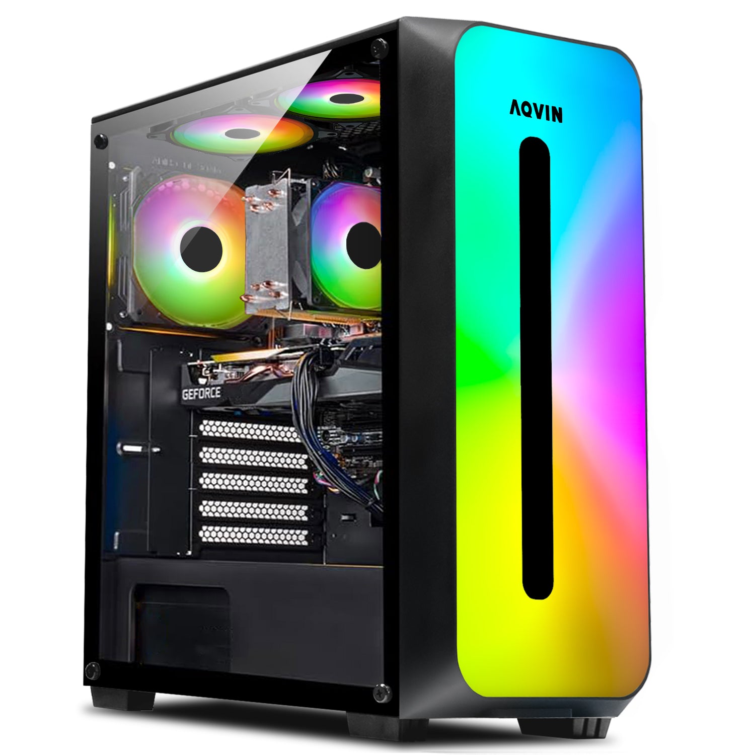 AQVIN Gaming PC Tower Desktop Computer Combo, Intel Core i7 up to 4.60 GHz, 32GB DDR4 RAM, 1TB - 2TB SSD, RX 580, GTX 1660s, RTX 3050, RTX 3060, Windows 11 Pro, WIFI - 27 inch Curved Gaming Monitor