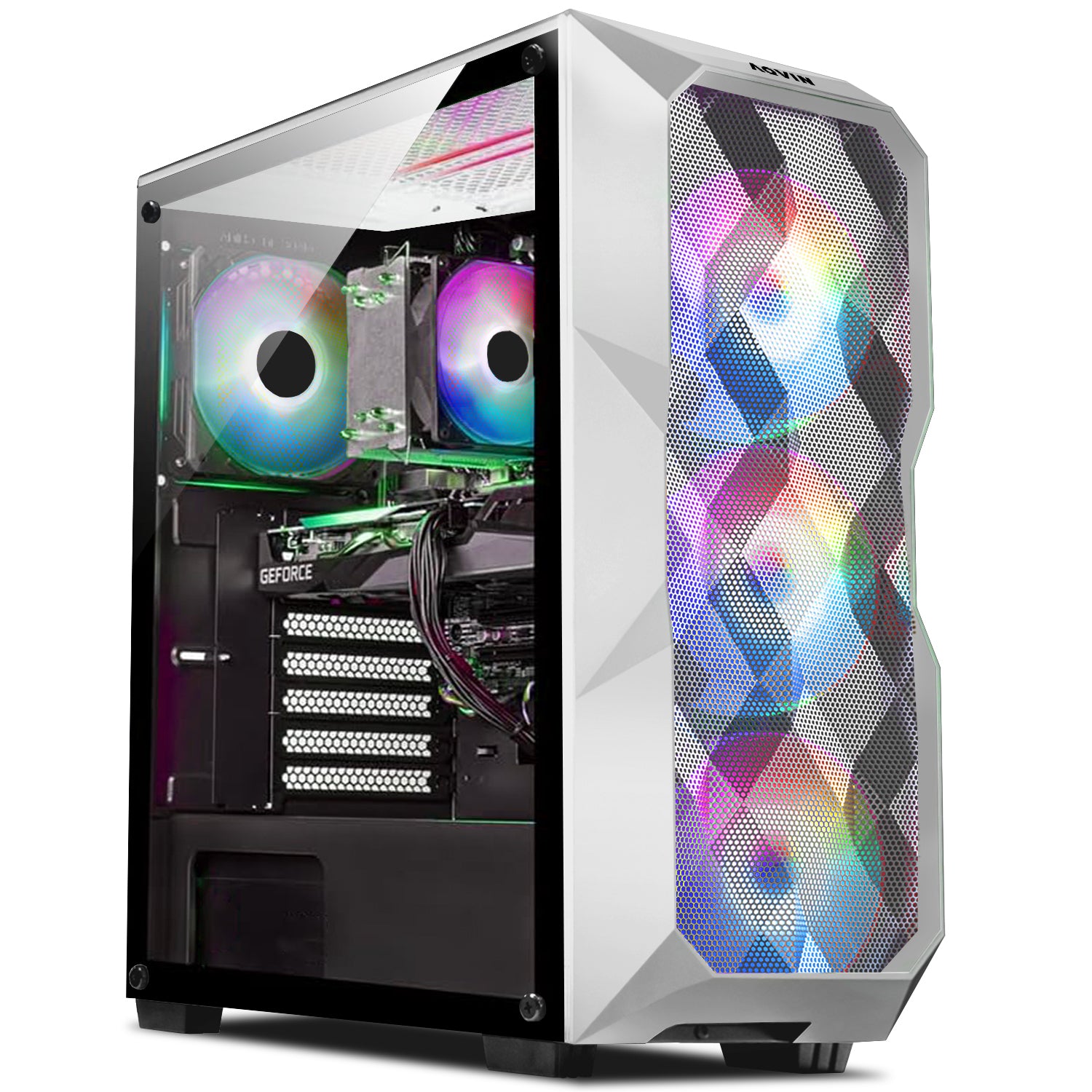 AQVIN Gaming PC Tower Desktop Computer Combo, Intel Core i7 up to 4.60 GHz, 32GB DDR4 RAM, 1TB - 2TB SSD, RX 580, GTX 1660s, RTX 3050, RTX 3060, Windows 11 Pro, WIFI - 27 inch Curved Gaming Monitor