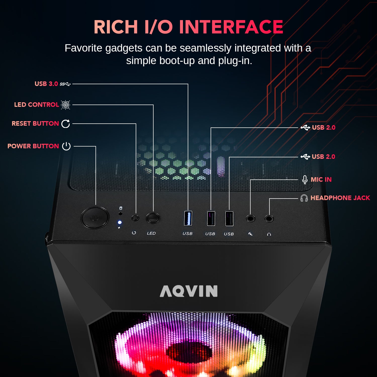 AQVIN Gaming PC Desktop Computer Tower, Intel Core i7 up to 4.00 GHz, 32GB DDR4 RAM, 1TB - 2TB SSD, RX 580, GTX 1660s, RTX 3050, RTX 3060, Windows 10 Pro, WIFI - RGB Keyboard and Mouse