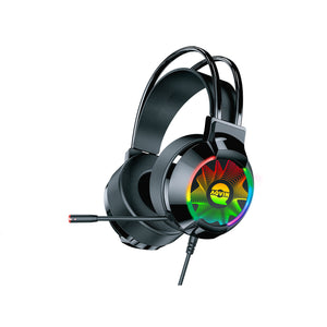 AQVIN Q310 RGB Wired Gaming Headset, RGB Backlight, 7.1 Stereo Surround Sound, 50MM Drivers, Adjustable Microphone, Over-Ear Headphones for PC, Laptop etc - Black