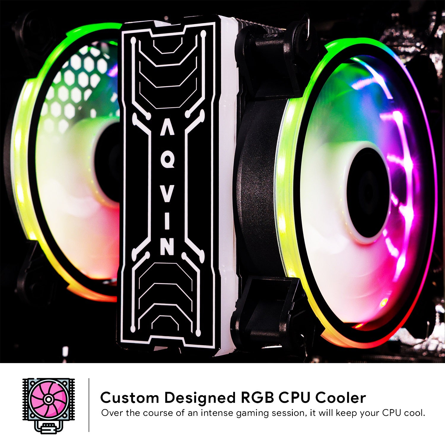 AQVIN AQ10 Gaming Desktop Computer Combo Tower | RGB Fan Lights | Core i7 CPU up to 4.60 GHz | 32GB DDR4 RAM | 1TB - 2TB SSD | RX 580, GTX 1050Ti, 1630, 1650, 1660s | Windows 11 Pro | Gaming Keyboard and Mouse