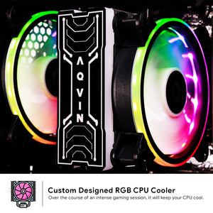 AQVIN AQ10 Gaming Desktop Computer Combo Tower | RGB Fan Lights | Core i7 CPU up to 4.60 GHz | 32GB DDR4 RAM | 1TB - 2TB SSD | RX 580, GTX 1050Ti, 1630, 1650, 1660s | Windows 11 Pro | Gaming Keyboard and Mouse