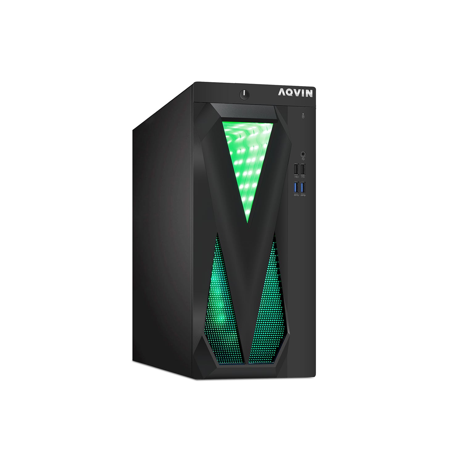 Gaming Desktop AQVIN Computer Tower PC, Intel Core i7 - 6th/ 7th CPU, 32GB DDR4 RAM, 1TB SSD Storage, RX 550/GTX1630/1050Ti/1650, Windows 10 Pro, RGB Keyboard and Mouse - Refurbished