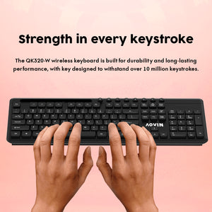 AQVIN Wireless Keyboard and Mouse Combo For Windows - Slim & Sleek Design, 2.4GHz Wireless Transmission With Plug & Play USB Interface, Compatiable With PC / Laptop