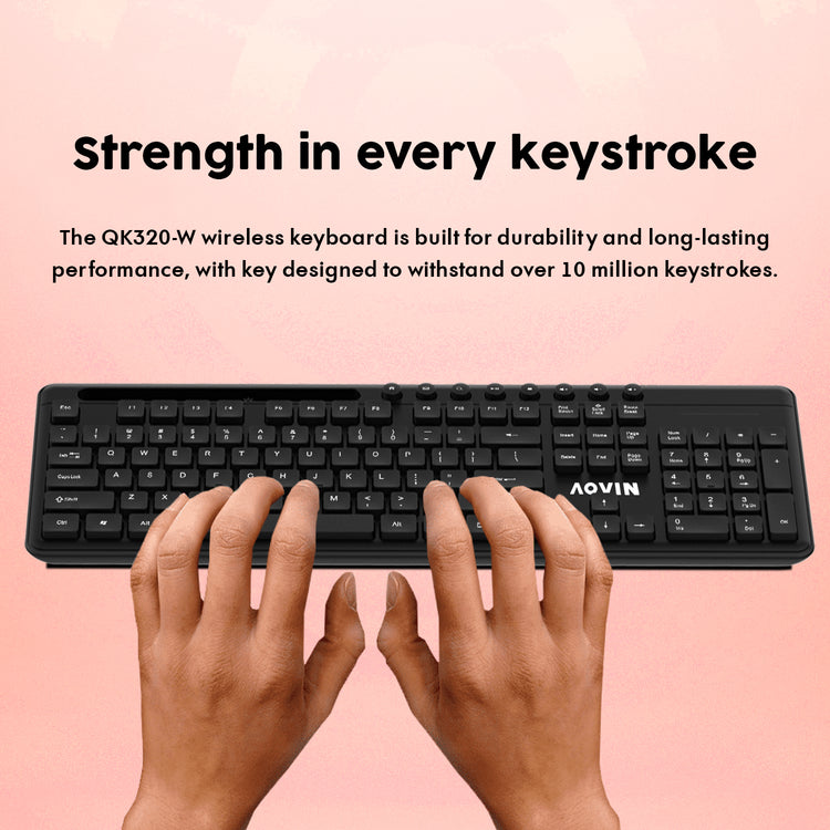 AQVIN Wireless Keyboard and Mouse Combo For Windows - Slim & Sleek Design, 2.4GHz Wireless Transmission With Plug & Play USB Interface, Compatiable With PC / Laptop