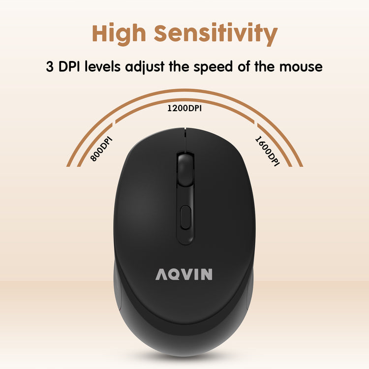 AQVIN Wireless Keyboard and Mouse Combo For Windows - Slim & Sleek Design, 2.4GHz Wireless Transmission With Plug & Play USB Interface, Compatiable With PC / Laptop