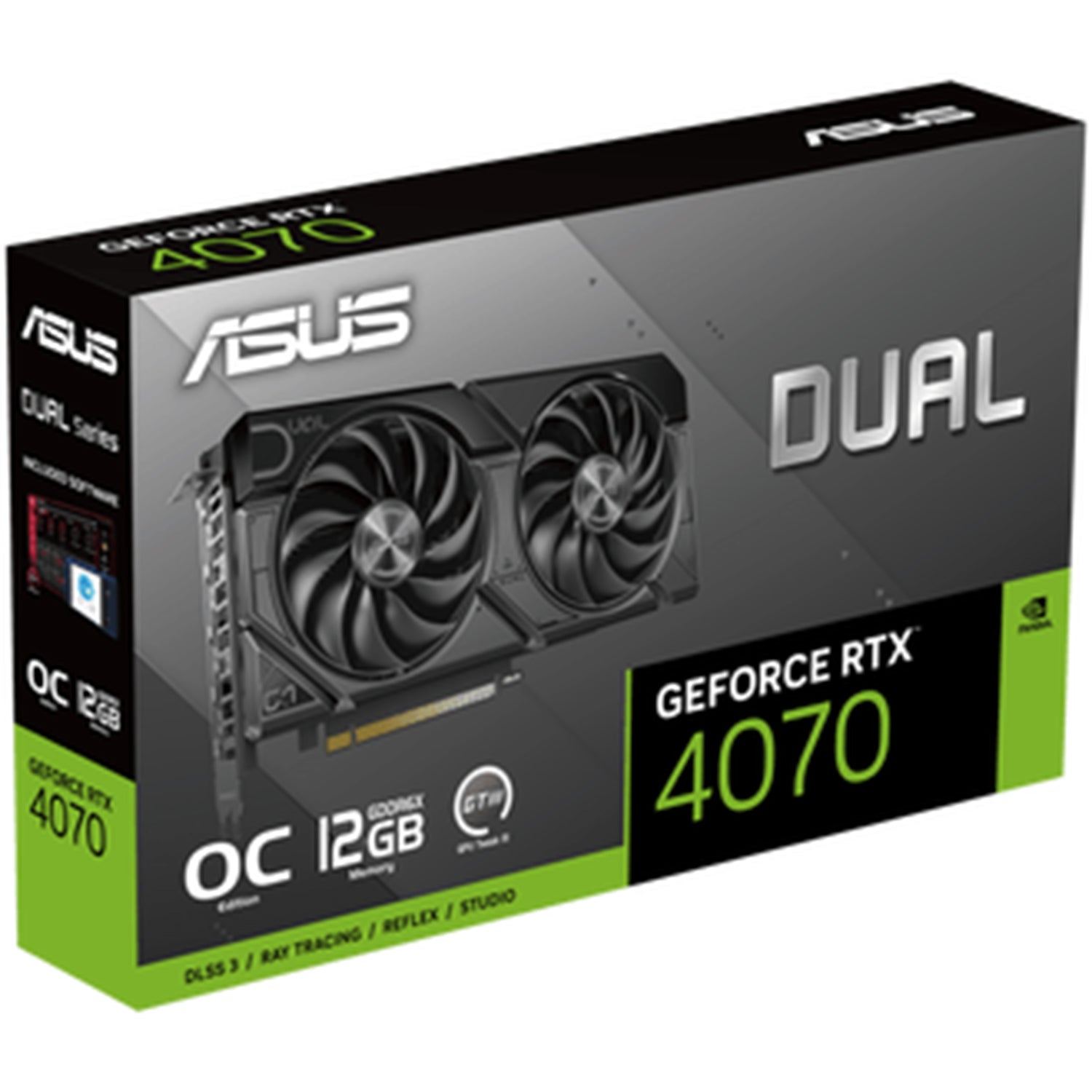 ASUS Dual GeForce RTX 4070 EVO OC Edition Graphics Card, 12GB GDDR6X, HDMI, Display Port - (DUAL-RTX4070-O12G-EVO)
