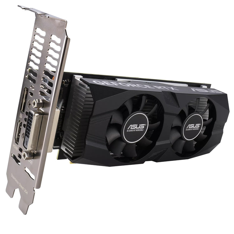 ASUS GeForce RTX 3050 LP BRK OC Edition Graphics Card | Dual Ball Bearings and Stainless Stell Bracket | 6GB GDDR6 | HDMI, DVI-D, Display Port - (RTX3050-O6G-LP-BRK)