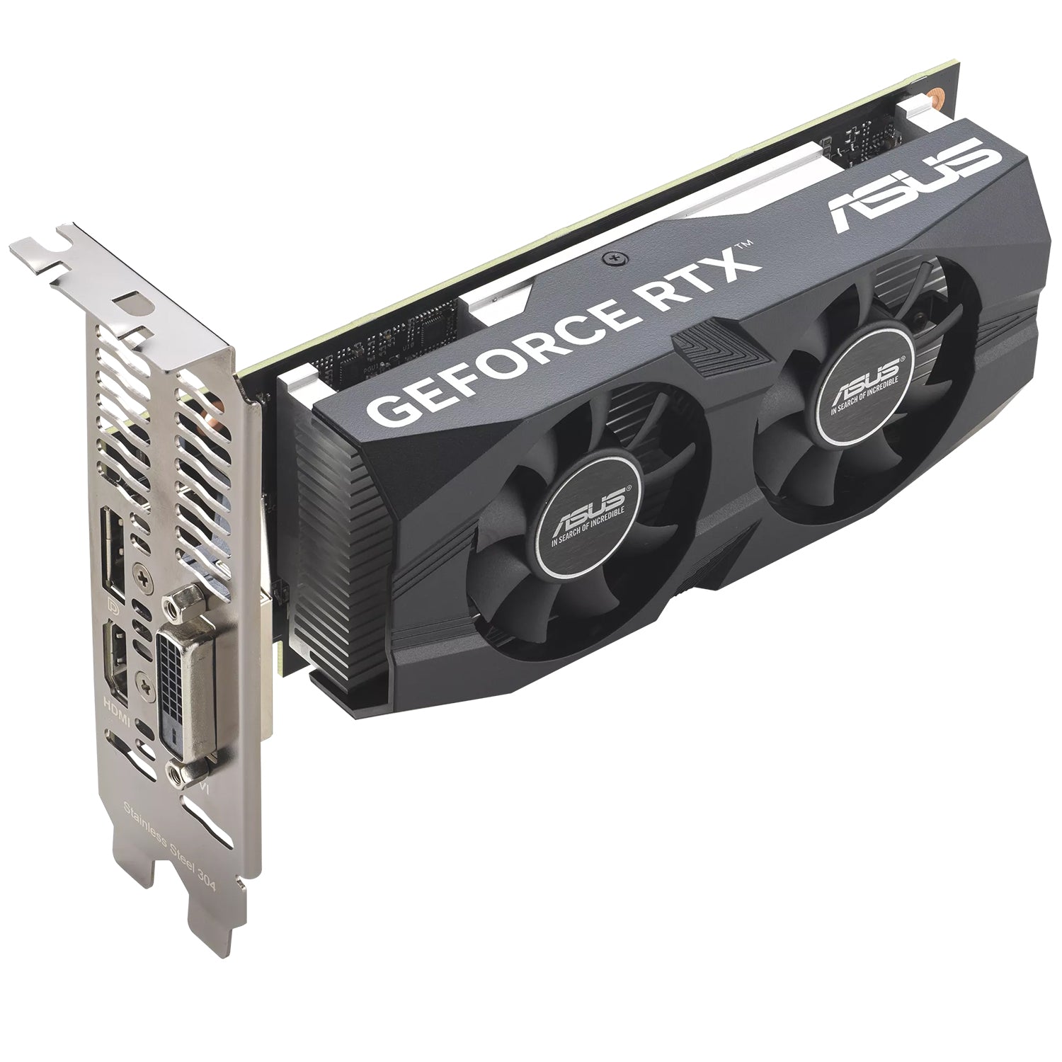 ASUS GeForce RTX 3050 LP BRK OC Edition Graphics Card | Dual Ball Bearings and Stainless Stell Bracket | 6GB GDDR6 | HDMI, DVI-D, Display Port - (RTX3050-O6G-LP-BRK)