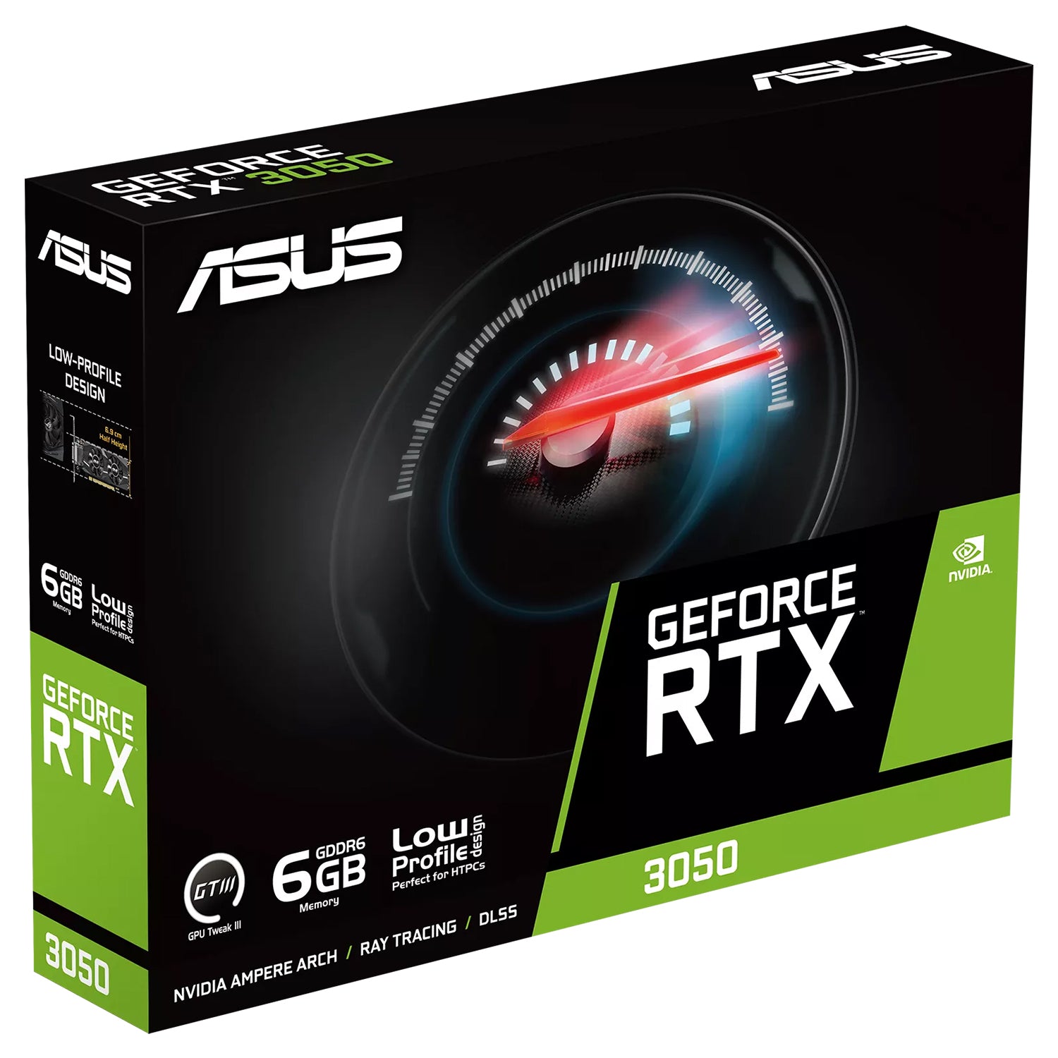 ASUS GeForce RTX 3050 LP BRK OC Edition Graphics Card | Dual Ball Bearings and Stainless Stell Bracket | 6GB GDDR6 | HDMI, DVI-D, Display Port - (RTX3050-O6G-LP-BRK)