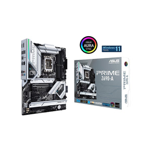 ASUS Prime Z690-A (upto 192GB) LGA1700, Z690 Chipset, (Intel 12th&13th) Windows 11, DDR5, PCIe 5.0, M.2 slots and SATA 6Gb/s ports, Aura Sync RGB lighting, ATX Motherboard