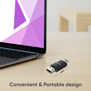 HAJAAN AX 900 Mbps Wireless USB Adapter with Bluetooth 5.3, Dual Band 2.4/5.8 GHz, High-Speed WiFi Dongle for Desktop PC/Laptop, Wireless Network Adapter Supports Windows 10/11