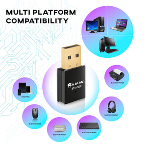HAJAAN USB 2-in-1 WiFi and Bluetooth Adapter 600Mbps 2.4/5.8Ghz Dual Band Wireless Network Adapter for Desktop PC, Laptop, Bluetooth 5.0 Mini WiFi Dongle