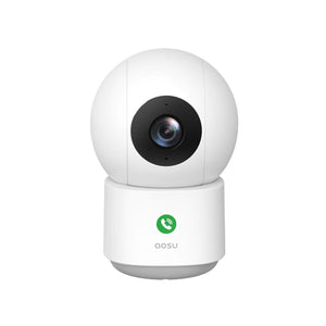 AOSU C2E Indoor Security Camera/ Wireless Dual-Band Wi-Fi With One-Button Call Function / Complete 360 Pan & Tilt Monitor / 2-Way Audio and Motion Tracking / IR Night Vision, Compatible with Alexa