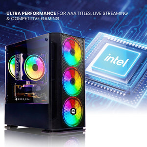 AQVIN Gaming PC Tower Desktop Computer Combo, Intel Core i7 up to 4.60 GHz, 32GB DDR4 RAM, 1TB - 2TB SSD, RX 580, GTX 1660s, RTX 3050, RTX 3060, Windows 11 Pro, WIFI - 27 inch Curved Gaming Monitor