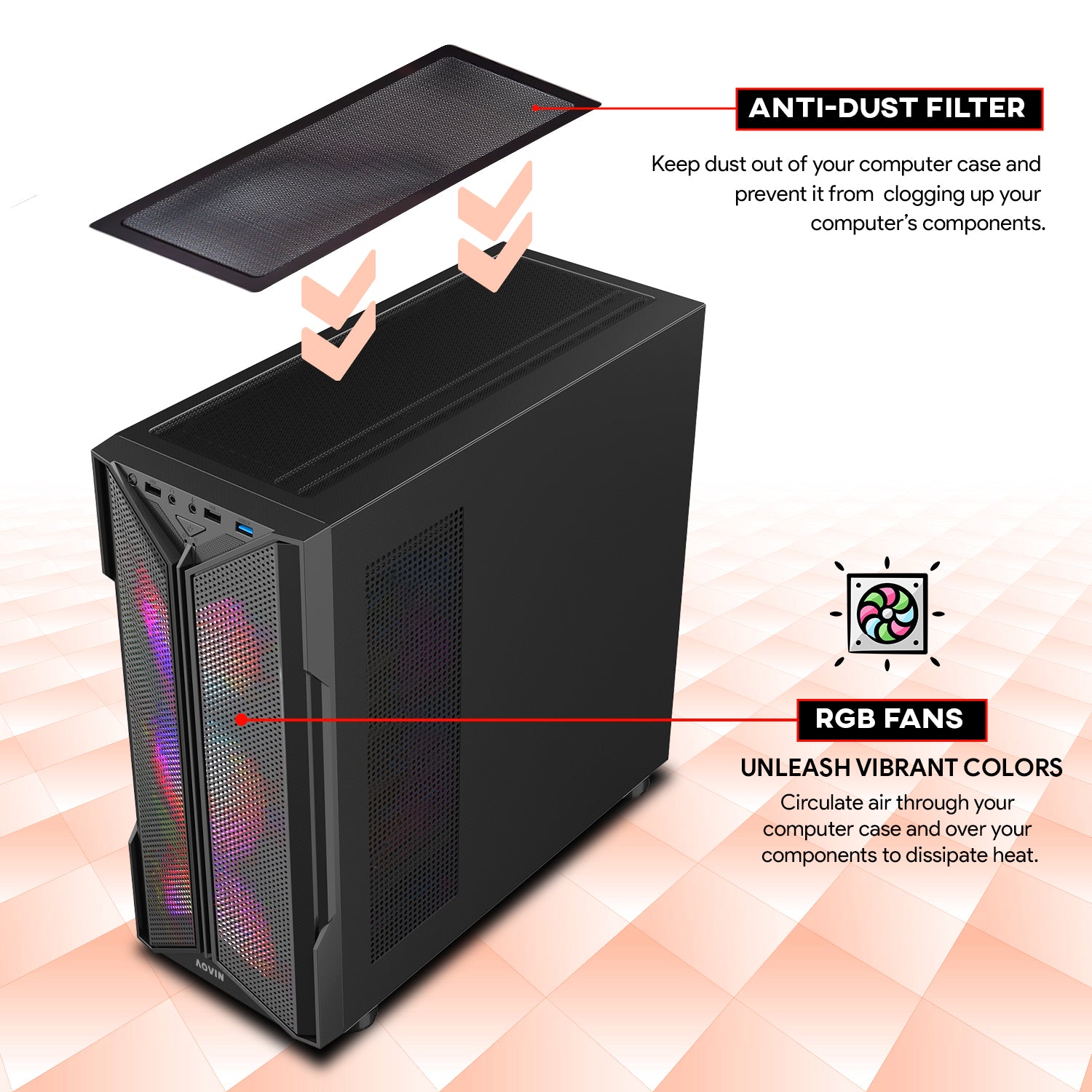AQVIN AQ20 Gaming Desktop Computer Combo, New 24 inch/ 27 inch Gaming Curved monitor (Intel Hexa Core i7 Processor| 32GB DDR4 RAM| 1TB - 2TB SSD| GTX 1660s, RTX 3050, 3060, 5060| Windows 11 Pro)