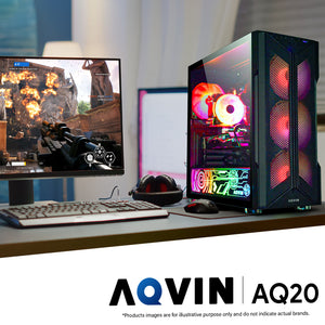 AQVIN AQ20 Gaming Desktop Computer Combo, New 24 inch/ 27 inch Gaming Curved monitor (Intel Hexa Core i7 Processor| 32GB DDR4 RAM| 1TB - 2TB SSD| GTX 1660s, RTX 3050, 3060, 5060| Windows 11 Pro)