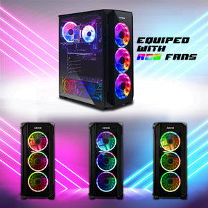AQVIN Z-Force Gaming Desktop Tower PC/ 24 and 27 inch Curved Screen/ Intel Core i7 up to 4.60 GHz Processor/ RX 580, GTX 1660s, RTX 3050, 3060,5060/ 32GB DDR4 RAM/ 1TB - 2TB SSD/ WIFI/ Windows 11 Pro